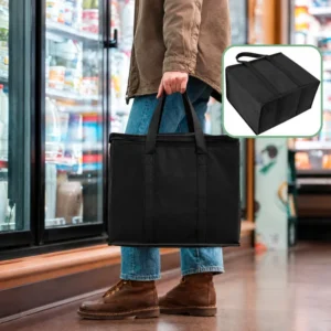 Bolsa térmica de compra tipo caja, asas que rodean el cuerpo