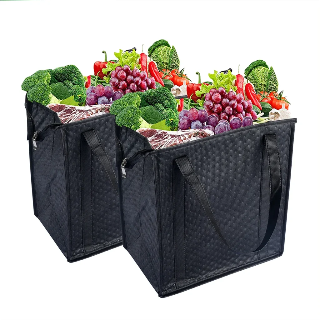 Par de bolsas negras para la compra
