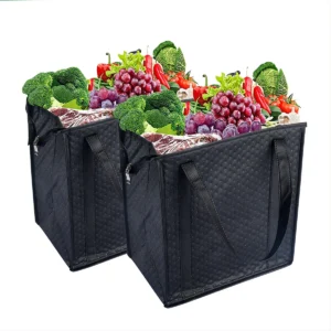Par de bolsas negras para la compra
