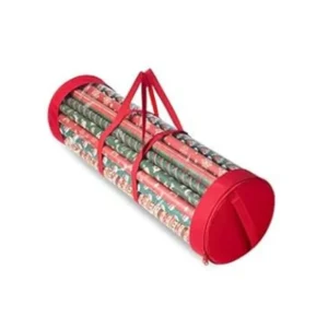 Bolsa roja transparente para guardar rollos