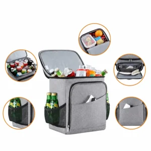 Compact Cooler Backpack, compartment and pocket layout