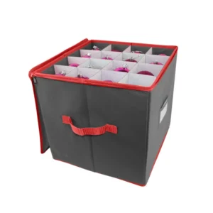 Grey open ornament cube
