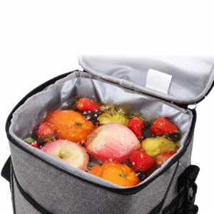 Domed Two Section Lunch Cooler, open insulated compartment