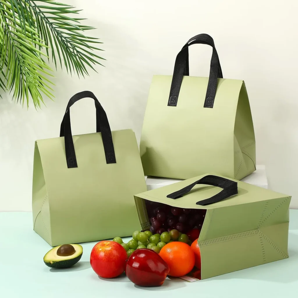 Fold Flat Insulated Carry Bag, green fold flat totes