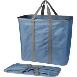 Blue frame tote open and folded