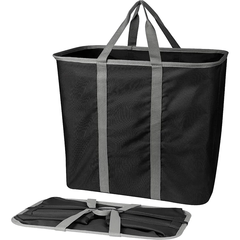 Black frame tote open and folded
