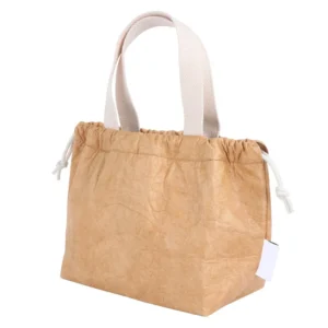 Bolsa para comida de aspecto de papel kraft con cordón