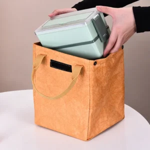 Bolsa para comida de aspecto de papel kraft con asas, uso con recipientes de comida