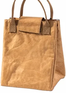 Bolsa para comida de aspecto de papel kraft con asas