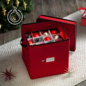 Estuche para adornos con bandejas extraíbles por arriba, uso para almacenaje de temporada