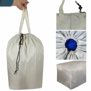 Drawstring handle and base closeups