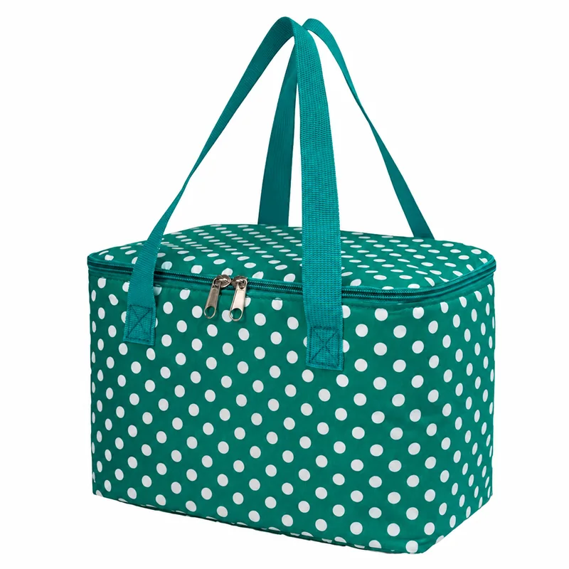 Bolsa térmica verde de lunares