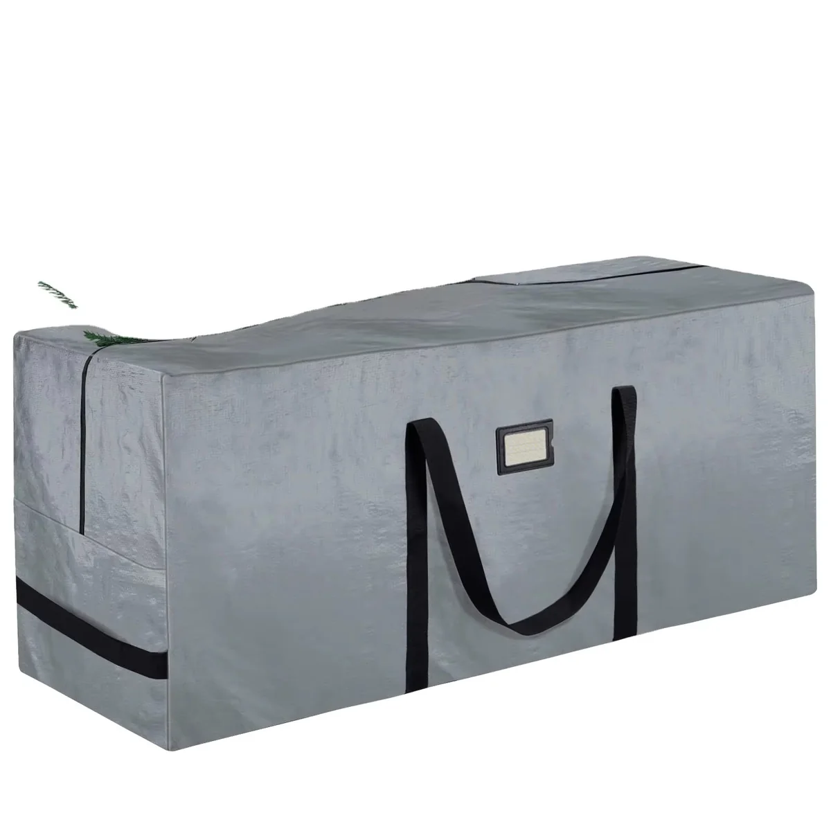 Bolsa gris cerrada para guardar árboles de Navidad