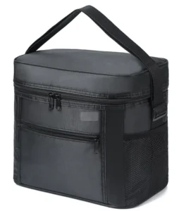 Rectangular Shoulder Lunch Cooler, black shoulder lunch bag