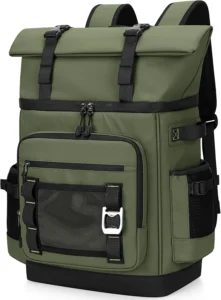 Mochila térmica con cierre enrollable, mochila verde enrollable