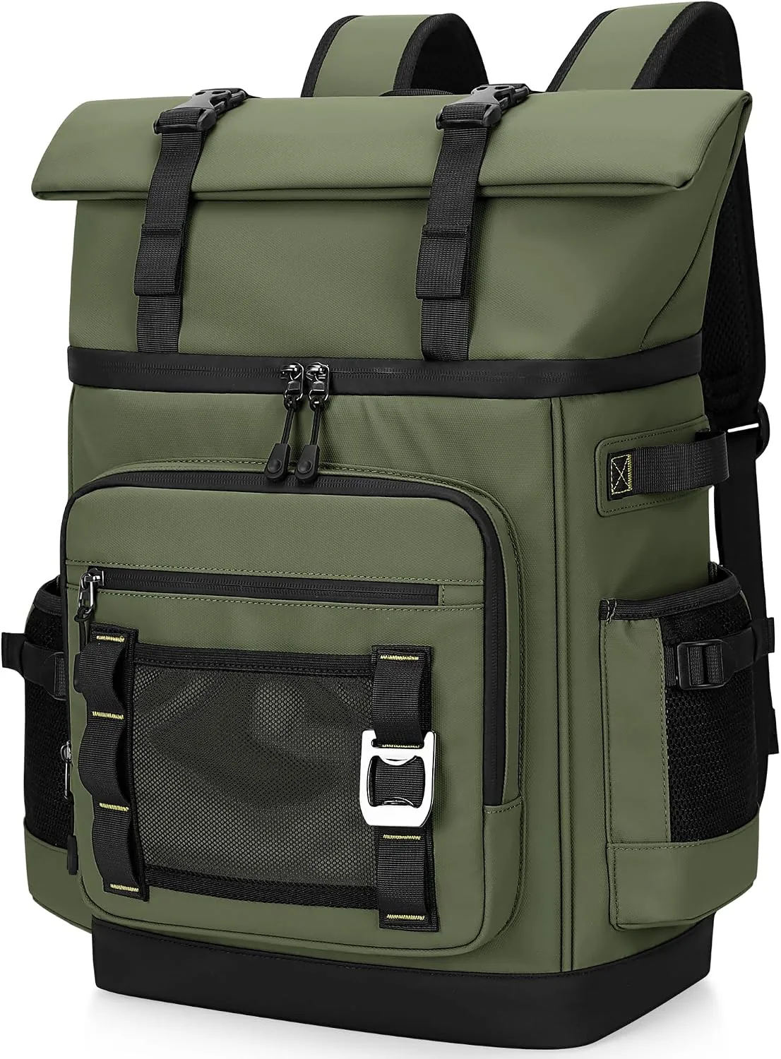 Mochila térmica con cierre enrollable, mochila verde enrollable
