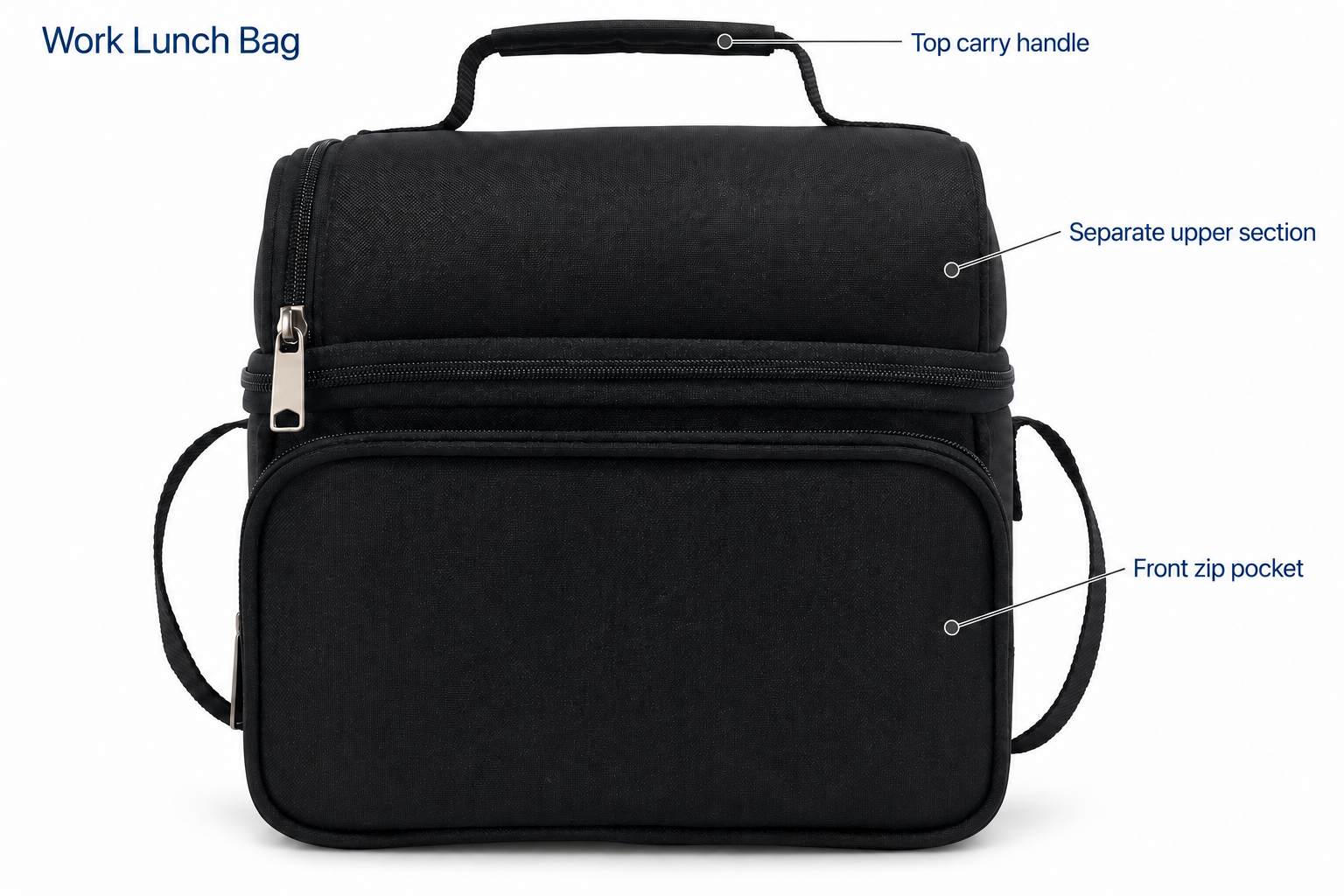 Bolsa para comida de trabajo con parte superior abovedada