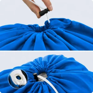 Drawstring lock and hanging loop