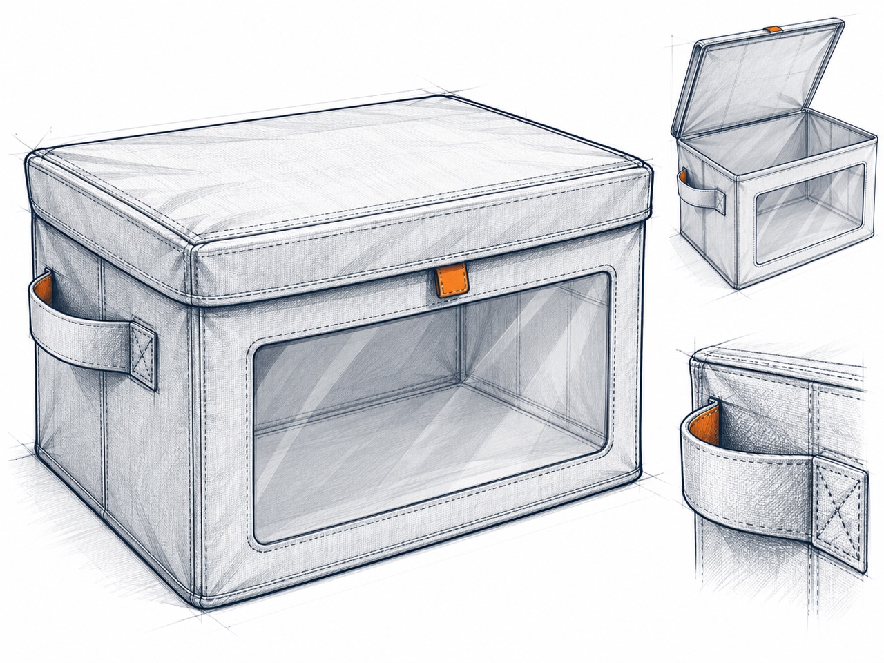 Concept sketch for home-storage; not a production specification