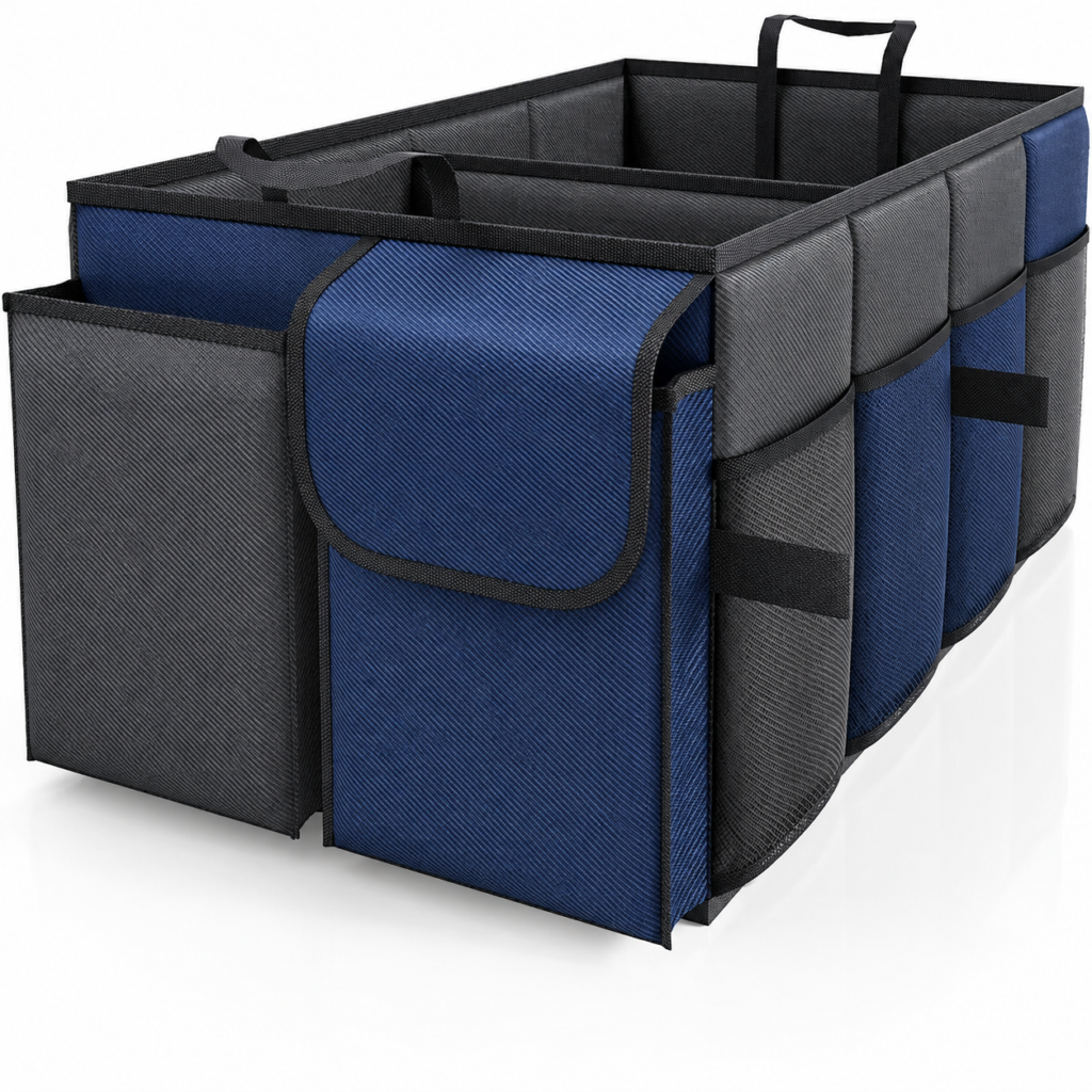 Organizador de maletero con varios compartimentos — combinación de colores propuesta
