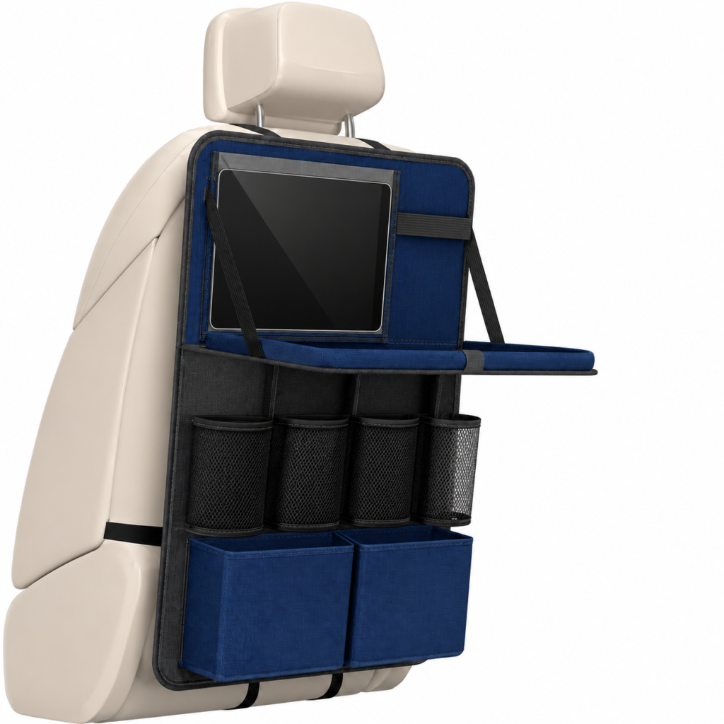Seatback Organizer with Folding Tray in the proposed color combination