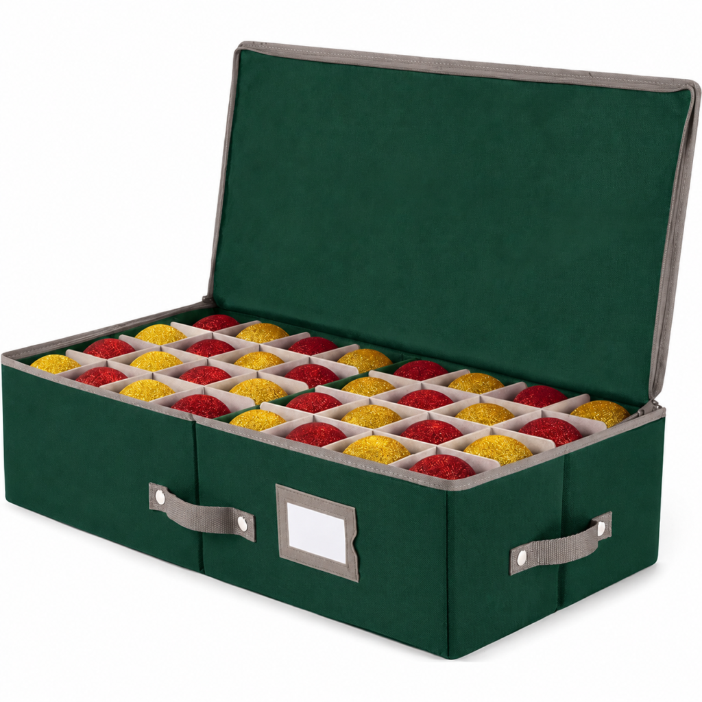 Low-Profile Ornament Storage Case in the proposed color combination