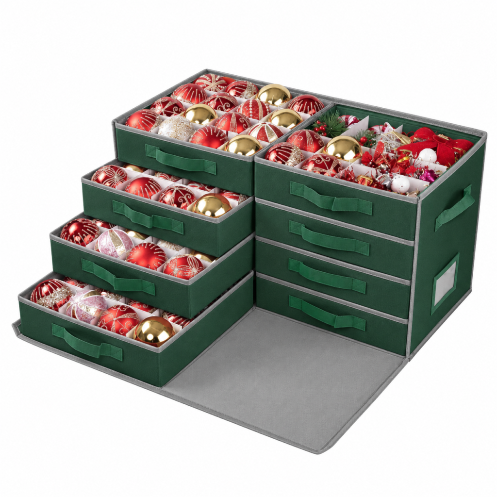 Organizador de adornos con bandejas — combinación de colores propuesta