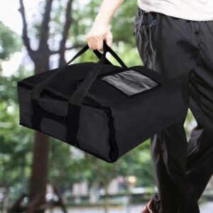 Bolsa para transportar pizzas con abertura frontal — imagen de la fuente original; referencia de construcción y color