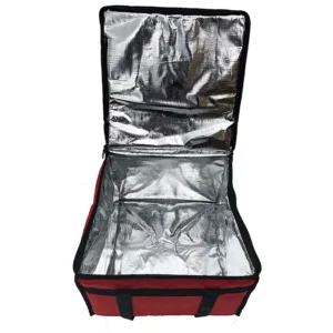 Tall Webbing Delivery Cooler, open insulated lining
