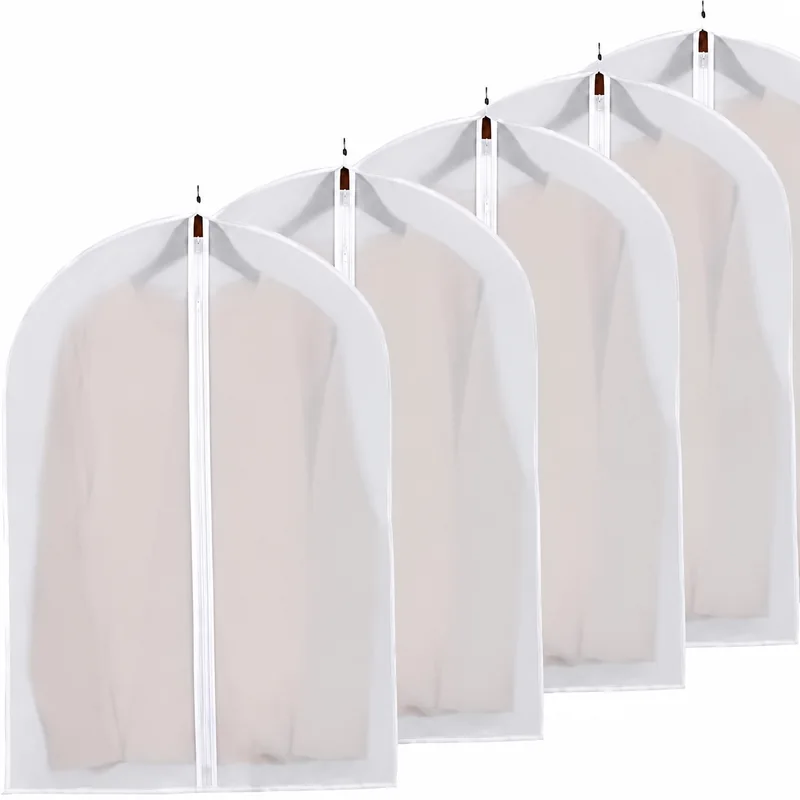 White zip garment cover set